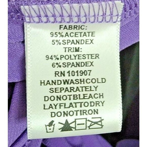 Citiknits Women's L Black & Purple Color block Slinky Stretch Top Large - Picture 3 of 5